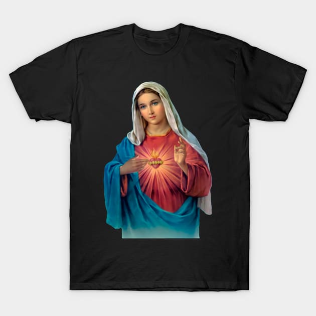 Immaculate Heart of Mary (transparent background design) T-Shirt by Brasilia Catholic